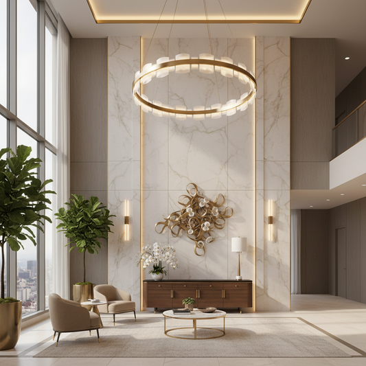 LAMPARA GENOA BASE MTL DORADO 12"X36"H