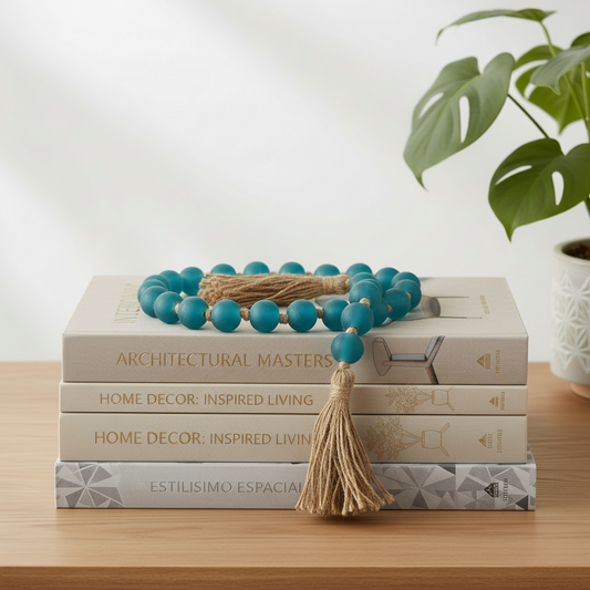 GUIRNALDA VIDRIO ESMERILADO VERDE AZULADO