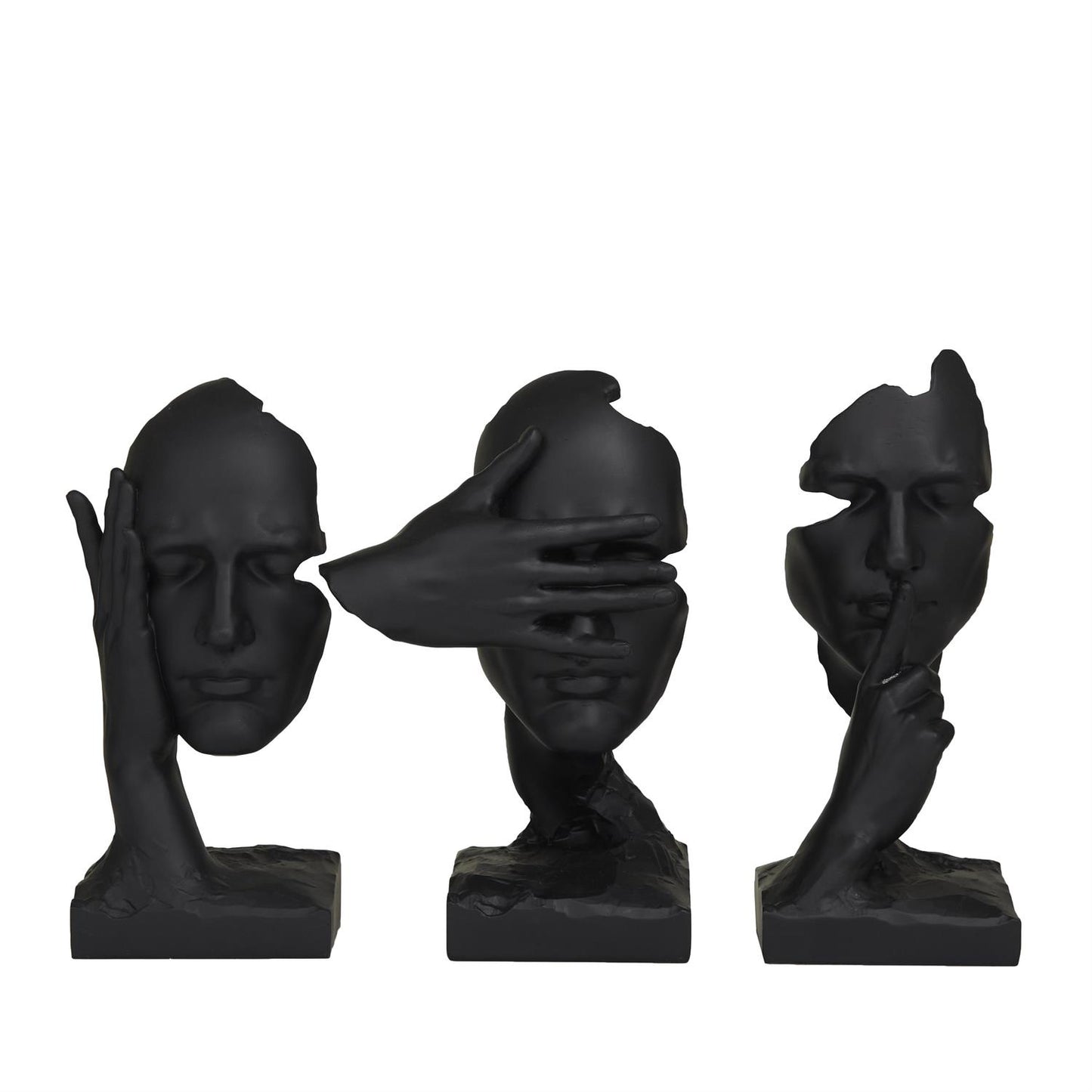 SET/3 ESCULTURAS RESINA BLK 7"W, 12"H