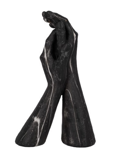 ESCULTURA MANOS BLANCO Y NEGRO