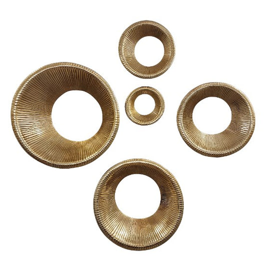 SET/5 ANILLOS PEPIN DE METAL DORADO