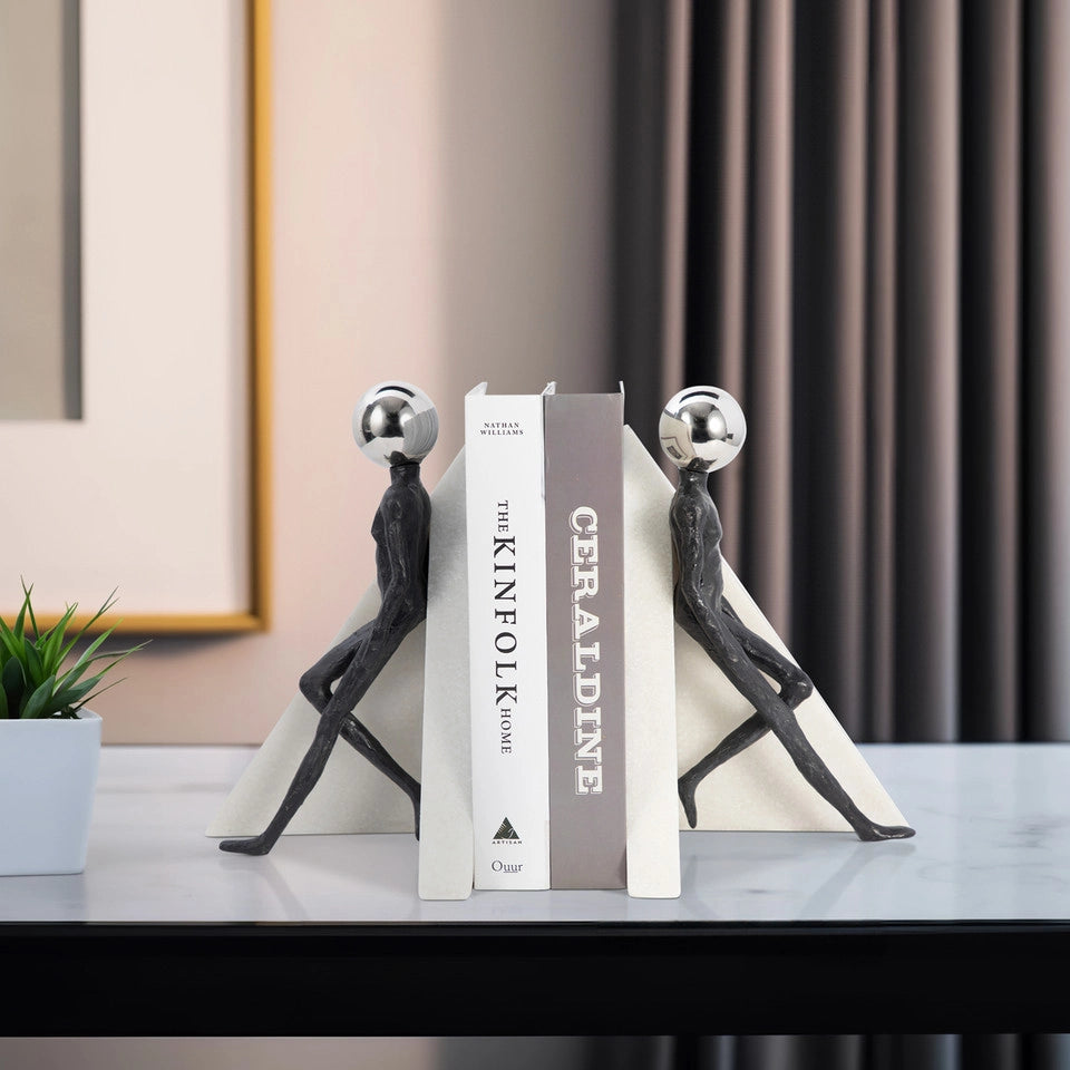Set de 2 Sujetalibros Crestone de Resina y Metal