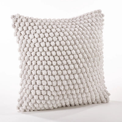 Cojín Decorativo Blanco con Pompones 50x50 cm