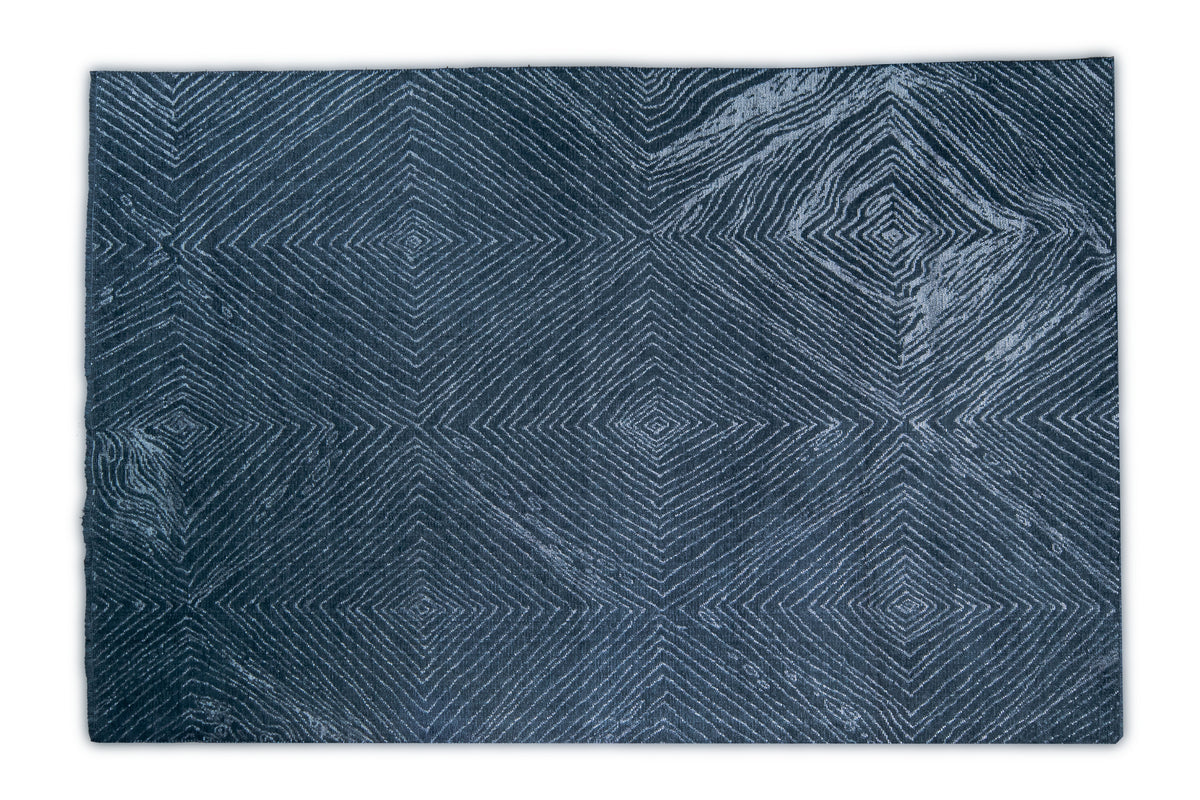 Alfombra Kabala Negro y Plata de Viscosa 240x330