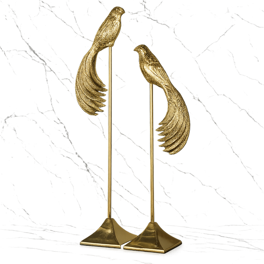 SET/2 FAISANES DE ALUMINIO ORO