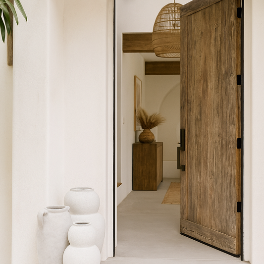 JARRON GRANDE CERAMICA BLANCO DESLAVADO