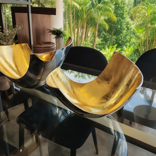 SET/2 TAZON DECORATIVO ALUMINIO & DORADO