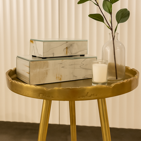 SET/2 CAJA MELODY VIDRIO & MDF