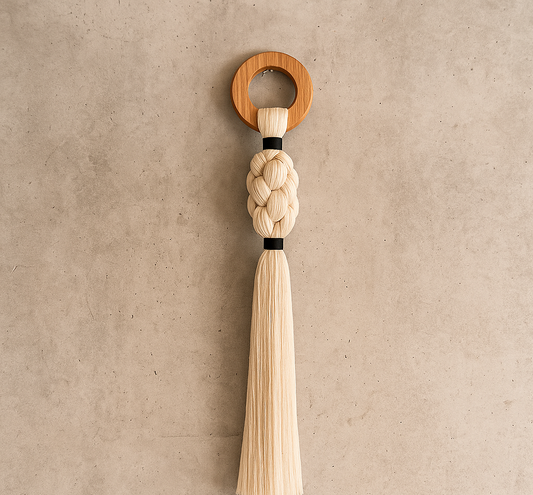 Decorativo tejido con aro de encino claro