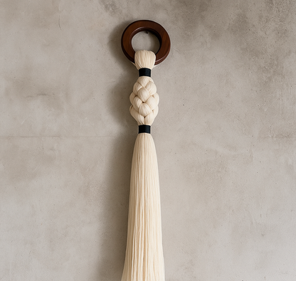 Decorativo tejido con aro de encino oscuro