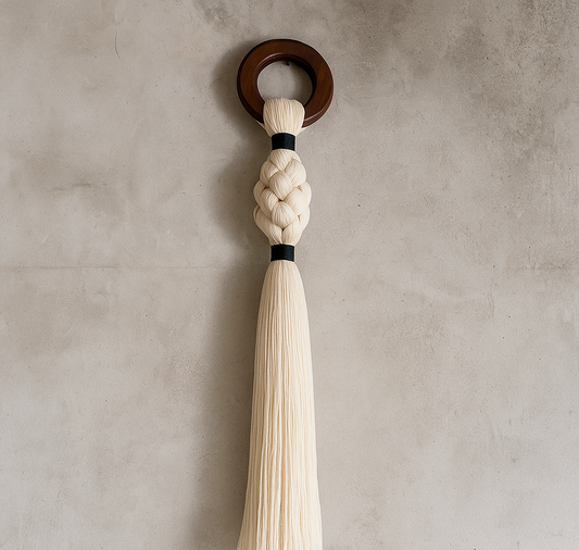 Decorativo tejido con aro de encino oscuro