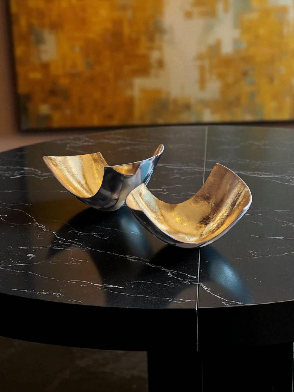 SET/2 TAZON DECORATIVO ALUMINIO & DORADO
