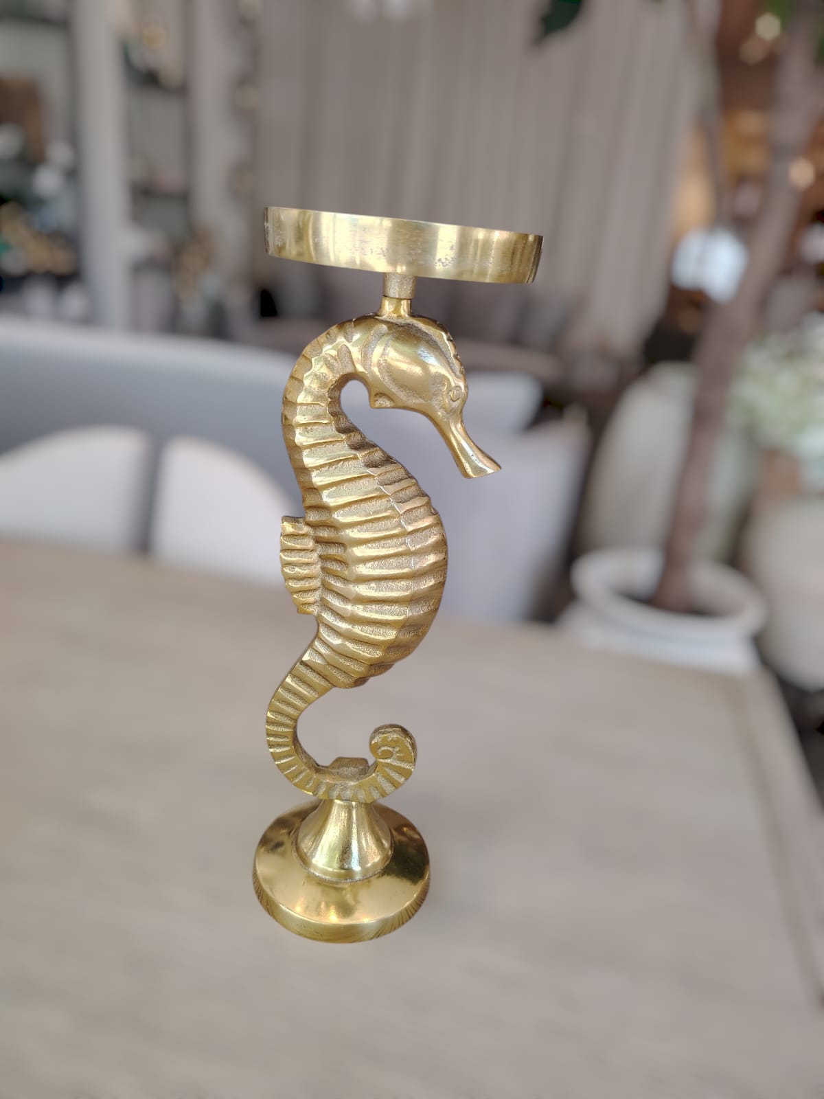 SET/2 PORTAVELA CABALLO MAR ALUMINIO ORO
