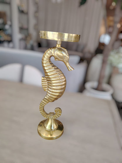 SET/2 PORTAVELA CABALLO MAR ALUMINIO ORO