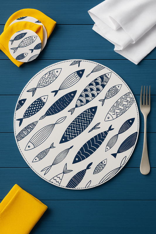BAJO PLATO PECES AZULES FLEXIBLE
