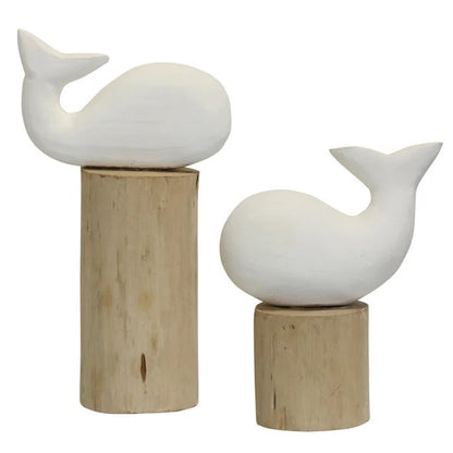 SET/2 BALLENAS POSE MADERA MANGO