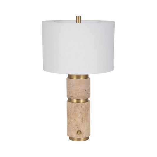Lámpara de Mesa Knox con Base de Travertino