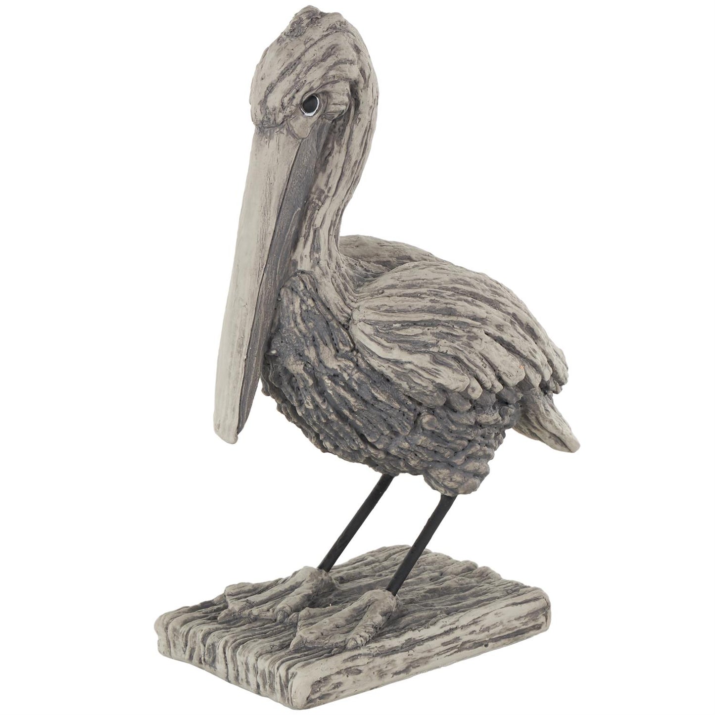 ESCULTURA PELICANO POLIRESINA GRIS