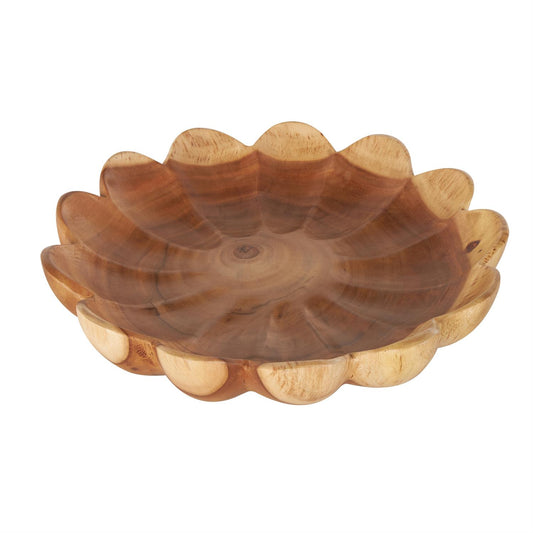 TAZON FLOR TEKA MARRON      17"X17"X4"H