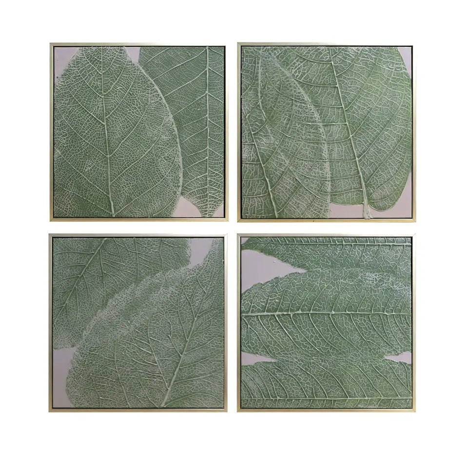 Set de 4 Cuadros Hoja Pinaleno