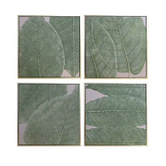 Set de 4 Cuadros Hoja Pinaleno