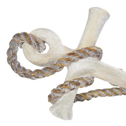 ESCULTURA DECORATIVA ANCLA BLANCA