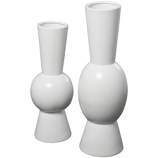 SET/2 JARRONES ABSTRACTOS BLANCOS