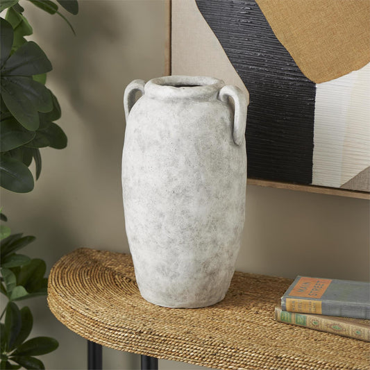 JARRON GRANDE CERAMICA BLANCO DESLAVADO