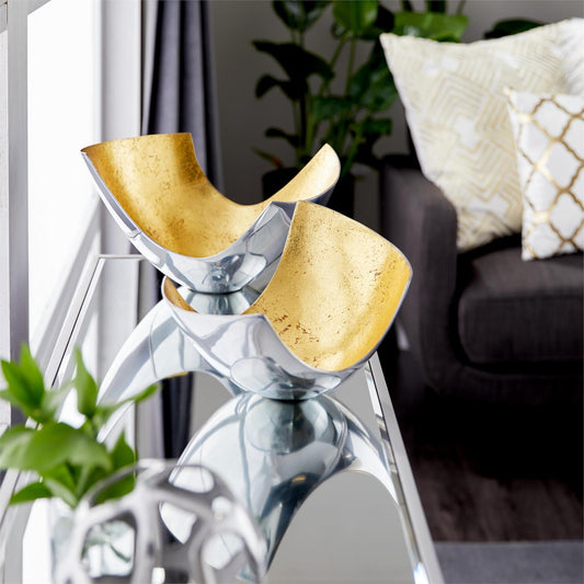 SET/2 TAZON DECORATIVO ALUMINIO & DORADO