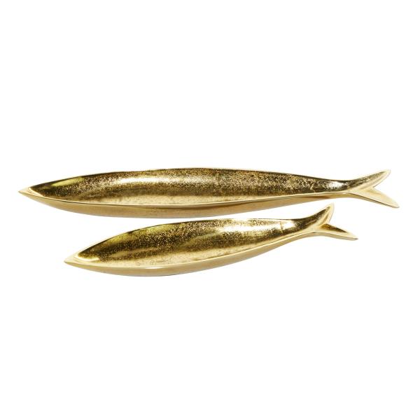 SET/2 CHAROLAS PEZ ALUMINIO DORADO