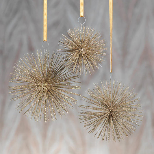 Estrella Decorativa Mediana de Alambre Champagne