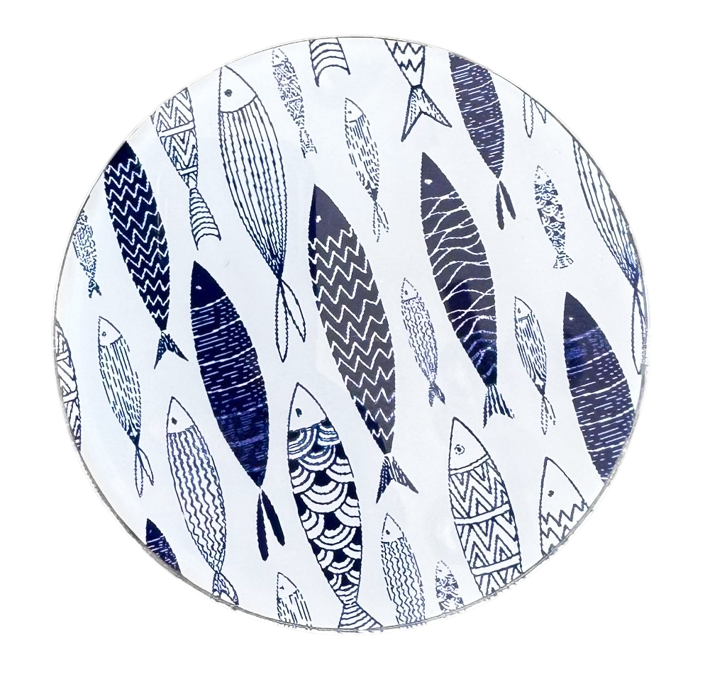 SET/4 DE MESA PECES AZULES ACRILICO