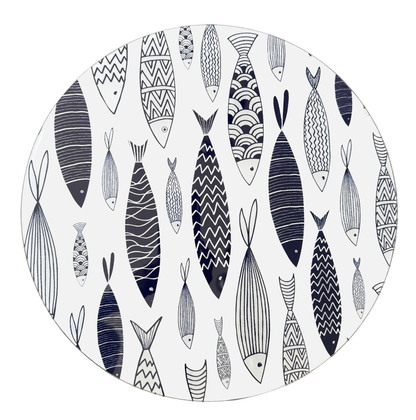 SET/4 DE MESA PECES AZULES ACRILICO