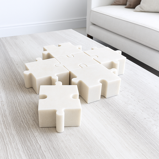 SET/3 CAJAS ROMPECABEZAS QUARZO ARENA BLANCO