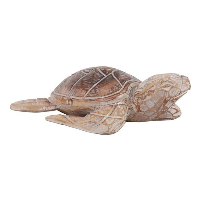 Figura Decorativa Tortuga de Madera Natural