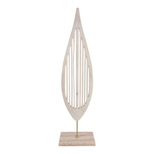 Escultura de Piso Hoja de Madera 142 cm