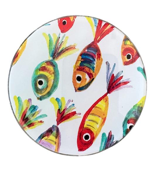 PORTA VASO PECES COLORES ACRILICO