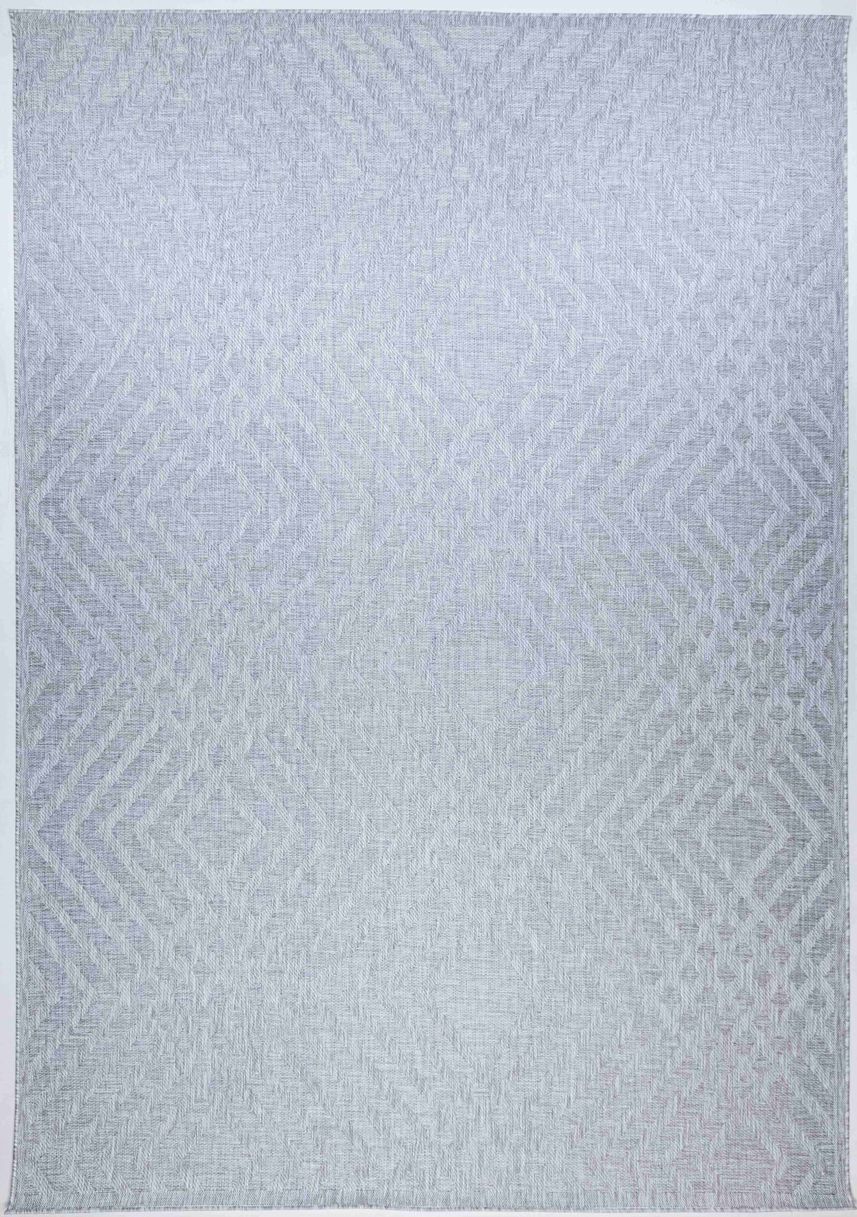 Alfombra Talas Gris de Rombos en Relieve 240x330 Interior y Exterior