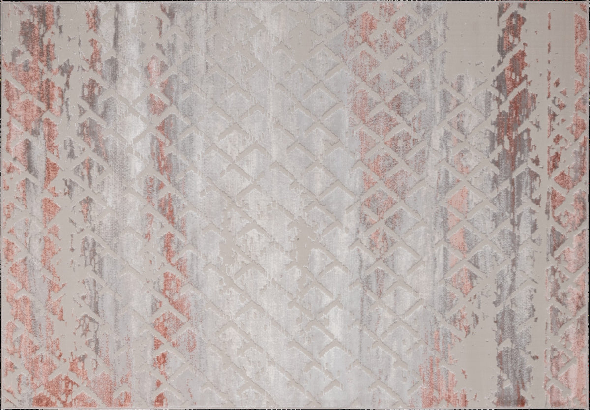 Alfombra Betsy Crema, Gris y Rosa 240x330