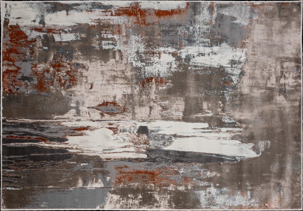 Alfombra Elif Abstracta Crema y Taupe 240x330