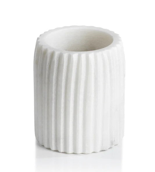Vaso Cepillero de Mármol Blanco