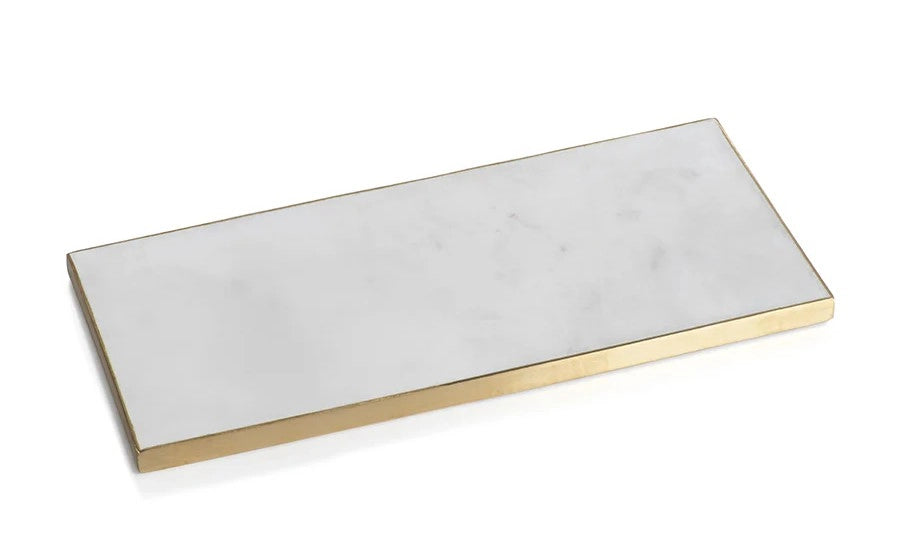 Charola Rectangular Vanity de Mármol Blanco